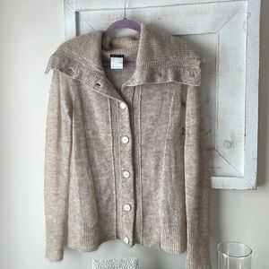 THEORY Mohair Button Neutral Cardigan